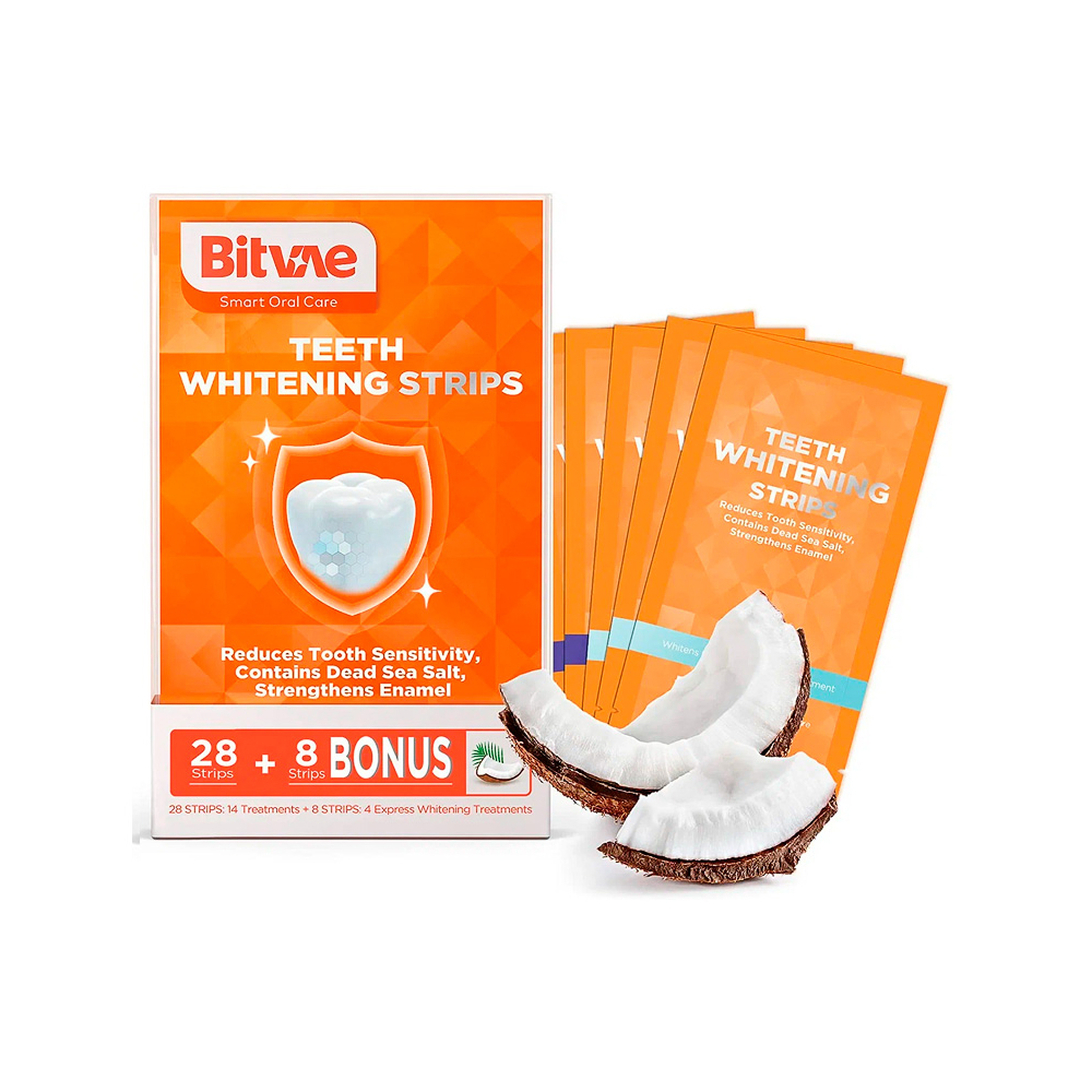 Полоски для отбеливания зубов Bitvae BV018 Teeth Whitening Strips, 36 шт., прозрачные со вкусом коко